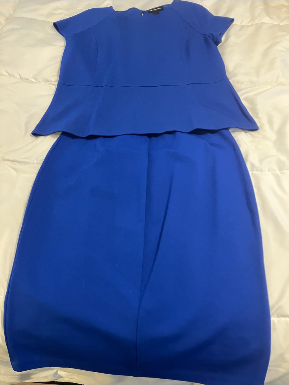 Liz Claiborne Career Royal Blue 2 Piece Skirt Set Top L Skirt M